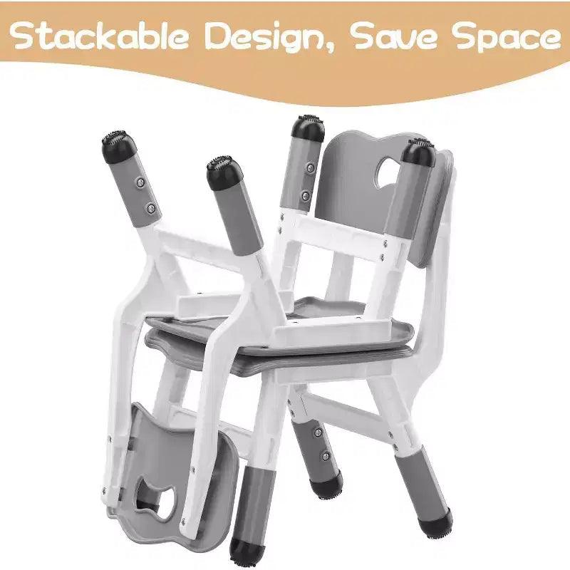 Kids Chair 2 Pack, Height Adjustable Kid Chair, Toddler Chairs for Children Boys Girls Age 2-6, for Home, Family, Classroom, Nursery Grey