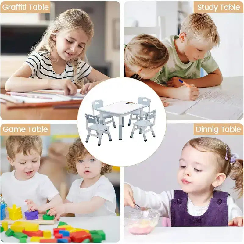 Kids Chair 2 Pack, Height Adjustable Kid Chair, Toddler Chairs for Children Boys Girls Age 2-6, for Home, Family, Classroom, Nursery Grey