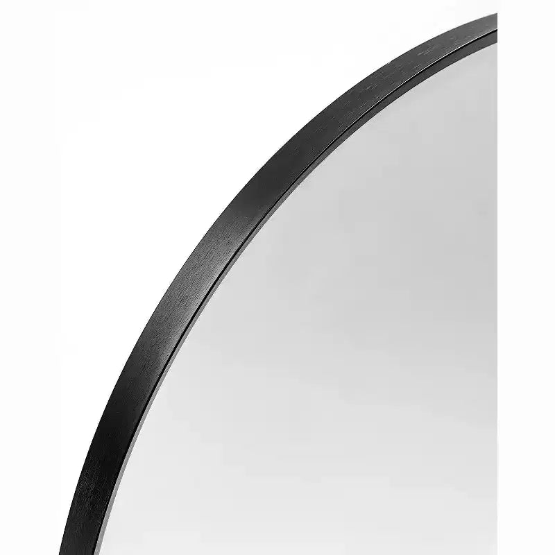 Black Metal Arched Bathroom Wall Mirror