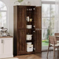 Freestanding 70 Tall Kitchen Pantry Cabinet with 4 Doors & Open Shelves, Adjustable Storage Cupboard for Dining Room, Bathroom, Living Room