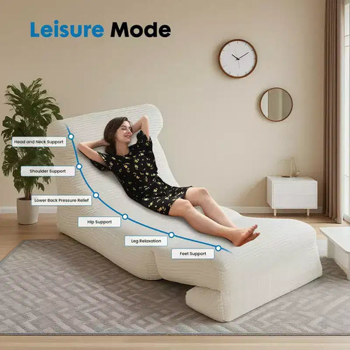 3-in-1 Convertible Sofa Bed - Sleeper Chair with High-Density Foam, Portable Fold Out Lounger-White