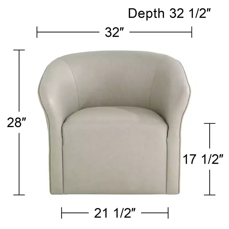 Charlie Crme Faux Leather Swivel Chair