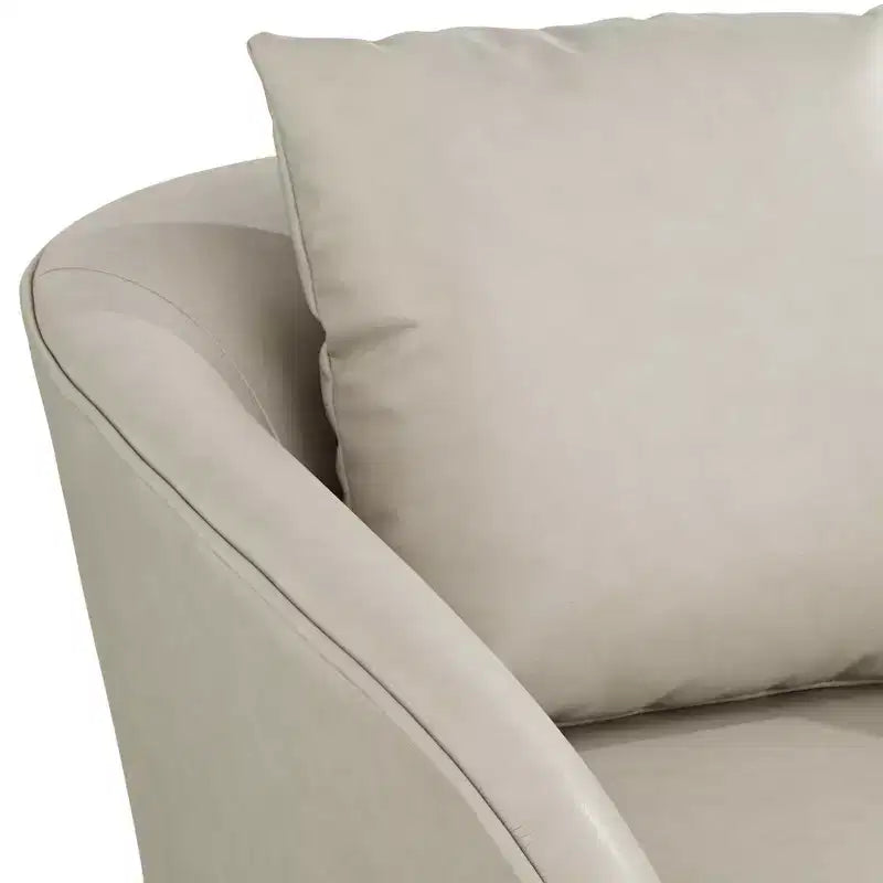 Charlie Crme Faux Leather Swivel Chair