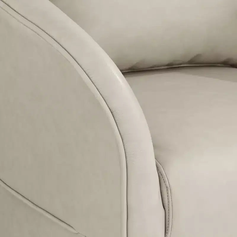 Charlie Crme Faux Leather Swivel Chair