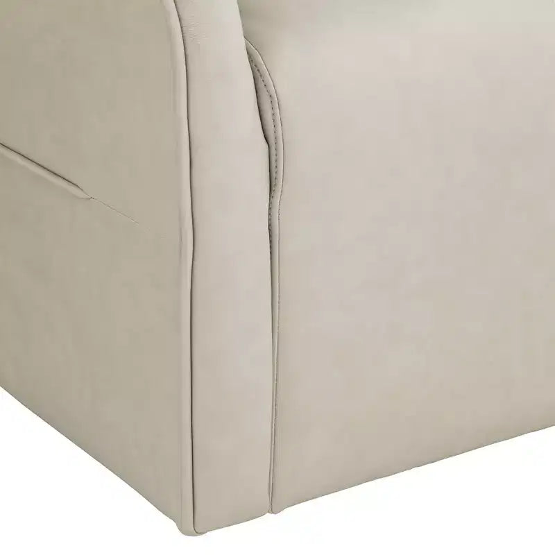 Charlie Crme Faux Leather Swivel Chair