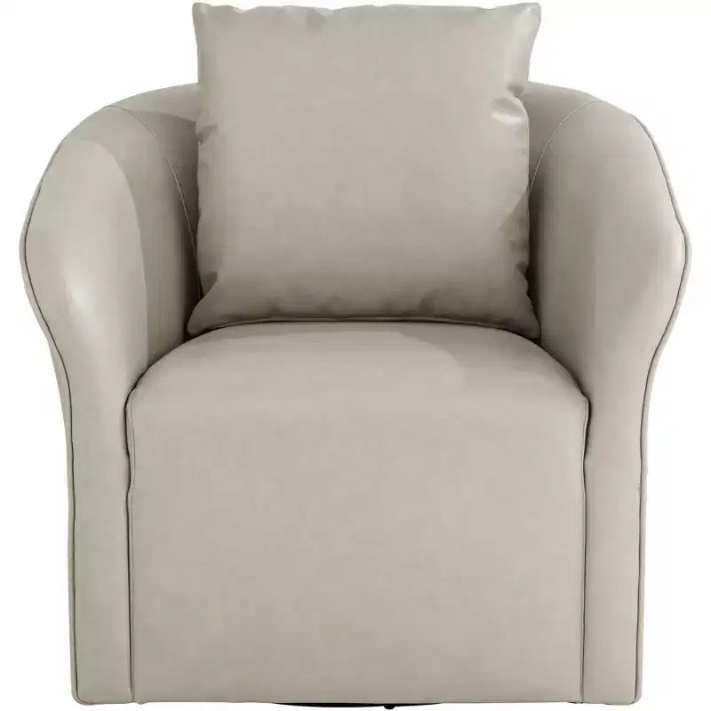 Charlie Crme Faux Leather Swivel Chair