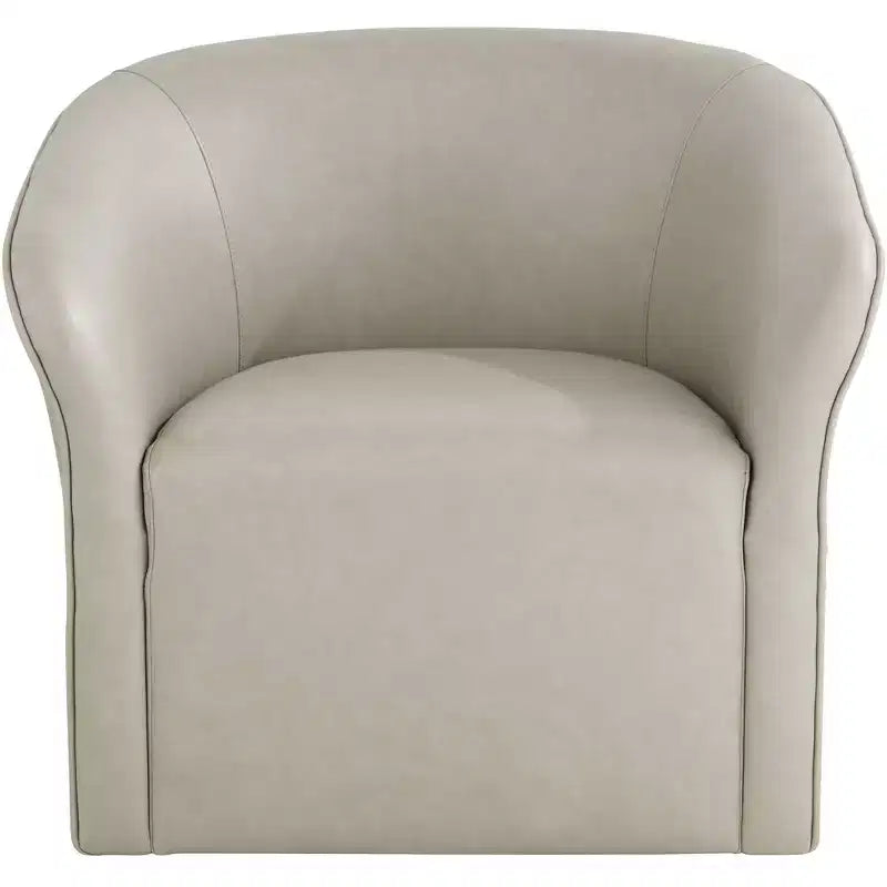 Charlie Crme Faux Leather Swivel Chair