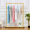 Acekool Gold Rolling Clothing Rack - Heavy Duty Metal Garment Rack with Wheels & Shelves for Home/Boutique