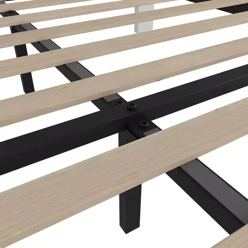 Bed Frame, Platform Bed with 4 Storage Drawers - Adjustable Headboard, Wooden Slats Support, No Box Spring Needed