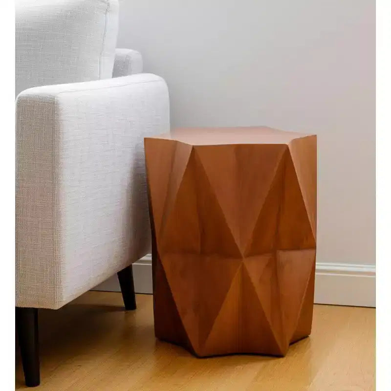 24 Brown Solid Wood End Table