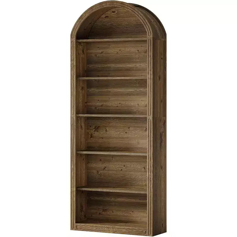 6-Tier Arched Bookshelf, 77.16 Tall Bookcase, Floor Standing Open Display Rack Shelving Unit for Living Room, Home Office
