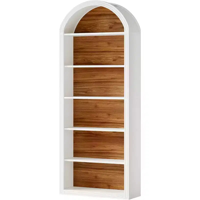 6-Tier Arched Bookshelf, 77.16 Tall Bookcase, Floor Standing Open Display Rack Shelving Unit for Living Room, Home Office