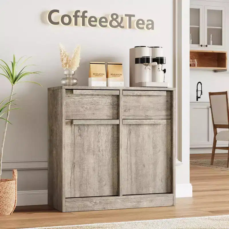 Sideboard Buffet Cabinet with 2/4 Drawers 31.5/62 Large Coffee Cabinet with Storage, Modern Storage Buffet Table for Kitchen & Dining Room