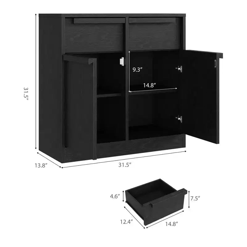 Sideboard Buffet Cabinet with 2/4 Drawers 31.5/62 Large Coffee Cabinet with Storage, Modern Storage Buffet Table for Kitchen & Dining Room