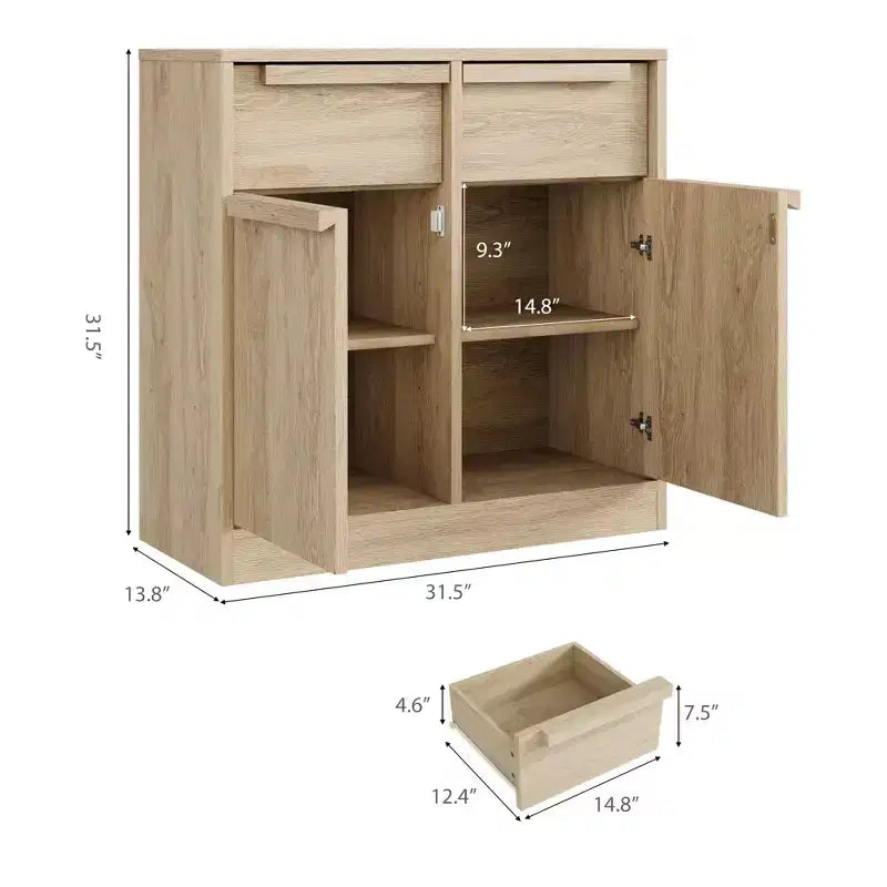 Sideboard Buffet Cabinet with 2/4 Drawers 31.5/62 Large Coffee Cabinet with Storage, Modern Storage Buffet Table for Kitchen & Dining Room