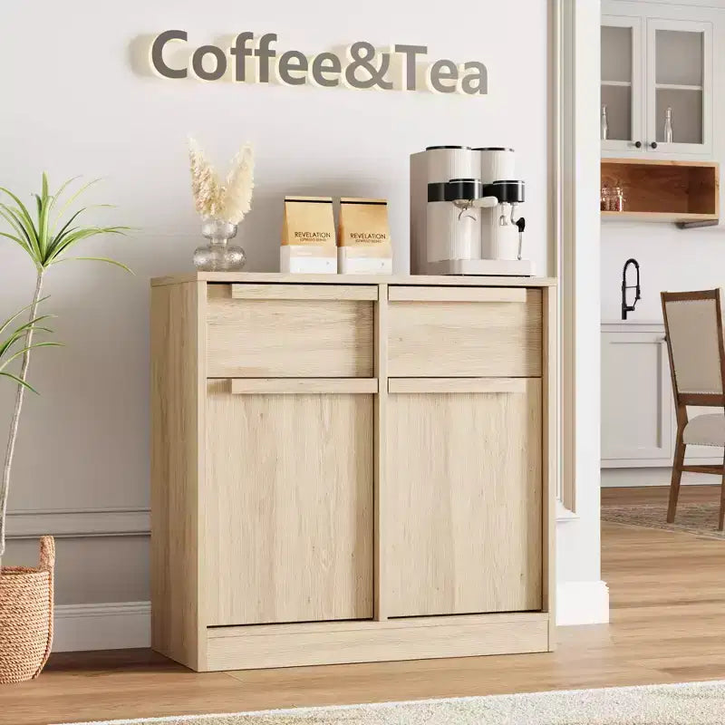 Sideboard Buffet Cabinet with 2/4 Drawers 31.5/62 Large Coffee Cabinet with Storage, Modern Storage Buffet Table for Kitchen & Dining Room