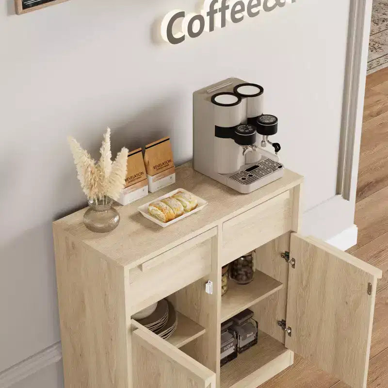 Sideboard Buffet Cabinet with 2/4 Drawers 31.5/62 Large Coffee Cabinet with Storage, Modern Storage Buffet Table for Kitchen & Dining Room