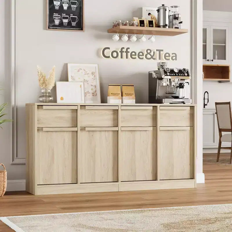 Sideboard Buffet Cabinet with 2/4 Drawers 31.5/62 Large Coffee Cabinet with Storage, Modern Storage Buffet Table for Kitchen & Dining Room