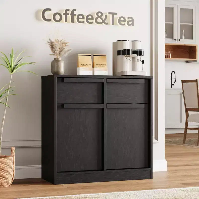 Sideboard Buffet Cabinet with 2/4 Drawers 31.5/62 Large Coffee Cabinet with Storage, Modern Storage Buffet Table for Kitchen & Dining Room