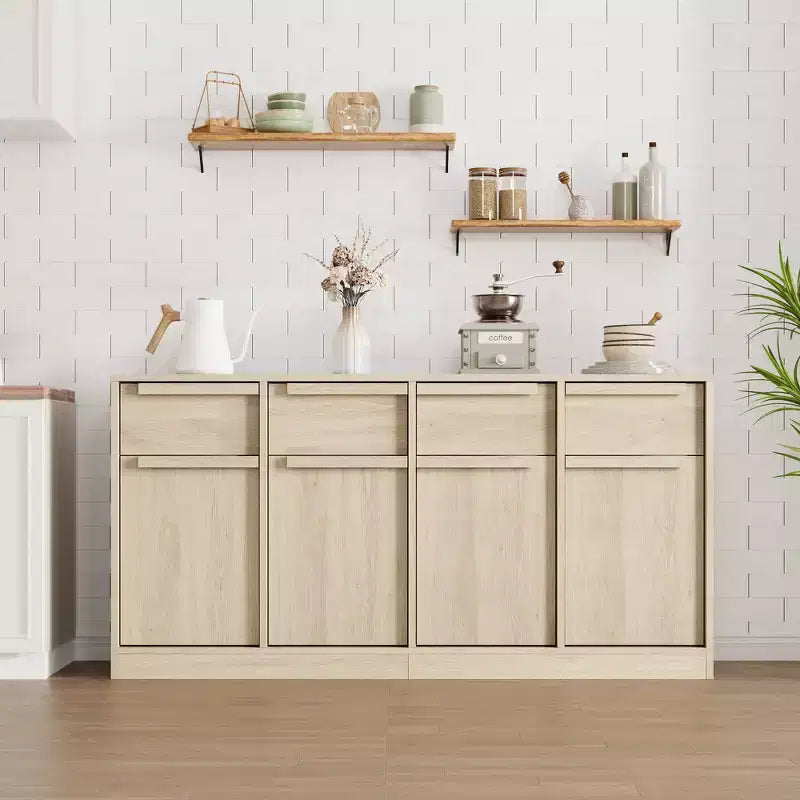 Sideboard Buffet Cabinet with 2/4 Drawers 31.5/62 Large Coffee Cabinet with Storage, Modern Storage Buffet Table for Kitchen & Dining Room