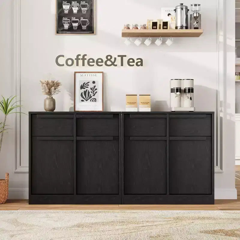 Sideboard Buffet Cabinet with 2/4 Drawers 31.5/62 Large Coffee Cabinet with Storage, Modern Storage Buffet Table for Kitchen & Dining Room