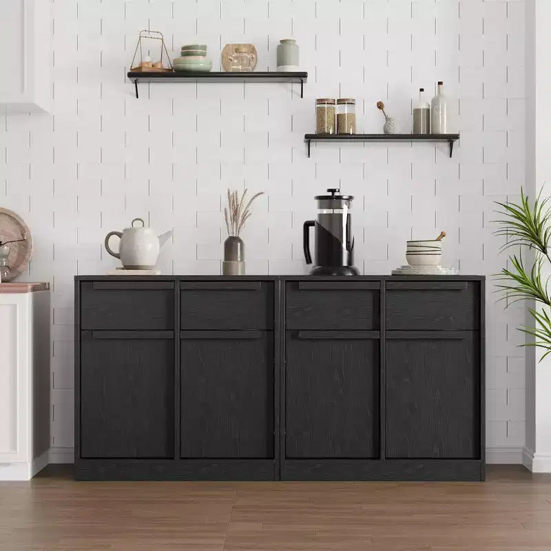 Sideboard Buffet Cabinet with 2/4 Drawers 31.5/62 Large Coffee Cabinet with Storage, Modern Storage Buffet Table for Kitchen & Dining Room