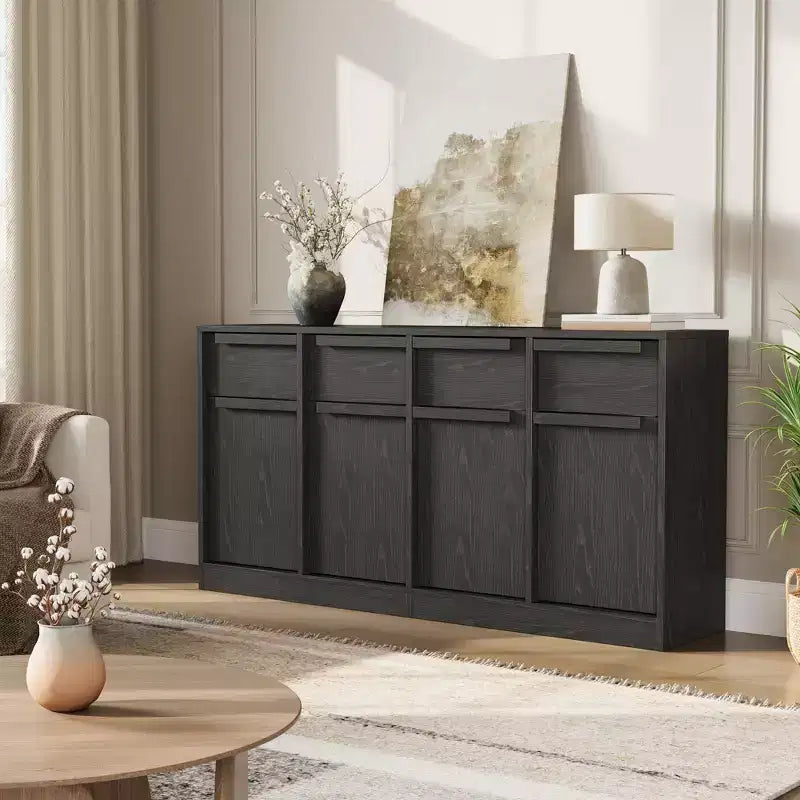 Sideboard Buffet Cabinet with 2/4 Drawers 31.5/62 Large Coffee Cabinet with Storage, Modern Storage Buffet Table for Kitchen & Dining Room