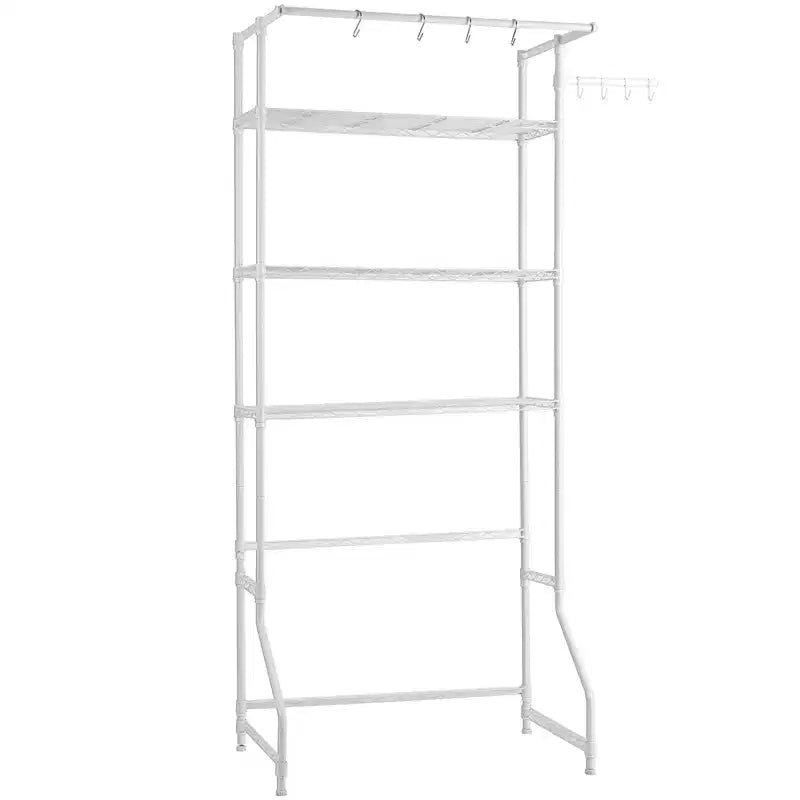 VEVOR Over Washer and Dryer Storage Shelf, 3 Tiers Laundry Room Drying Rack with Hanger Rod and Hooks, Single Row Washer Shelves Space Saver,White