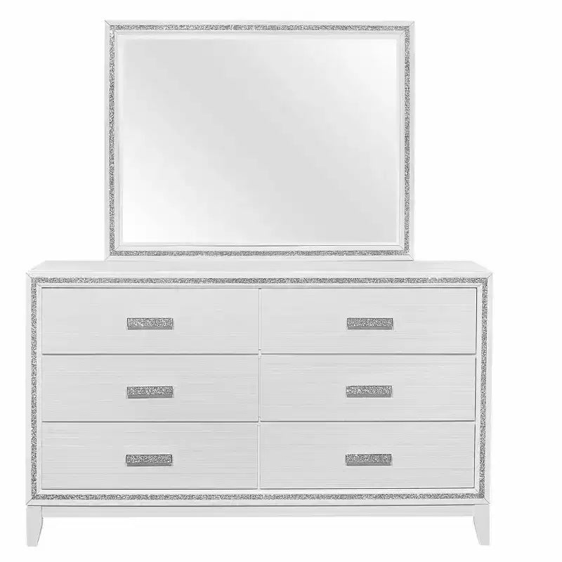 HomeStock 19 in.H MDF Vertical Dressers with 14 - Drawers in White Finish