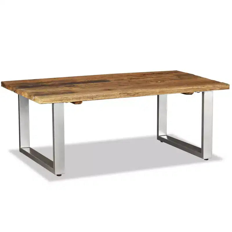 Coffee Table Multicolor Solid reclaimed wood and wrought iron
