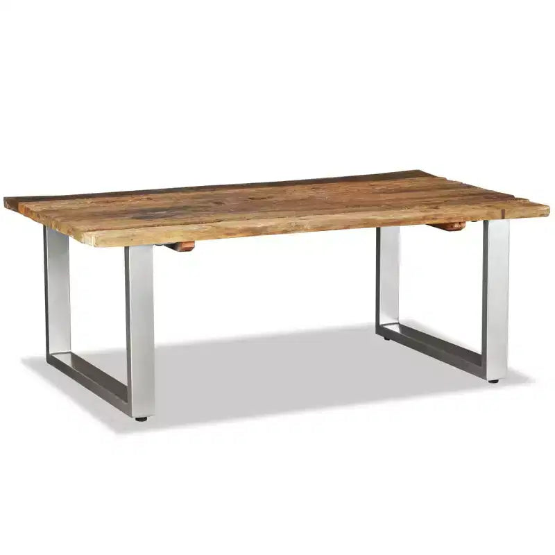 Coffee Table Multicolor Solid reclaimed wood and wrought iron