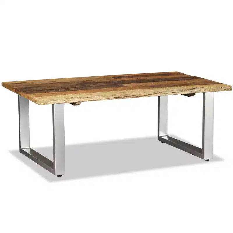 Coffee Table Multicolor Solid reclaimed wood and wrought iron