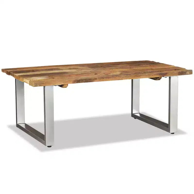 Coffee Table Multicolor Solid reclaimed wood and wrought iron