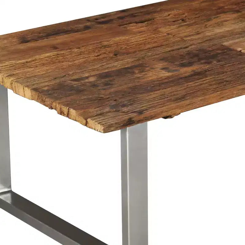 Coffee Table Multicolor Solid reclaimed wood and wrought iron