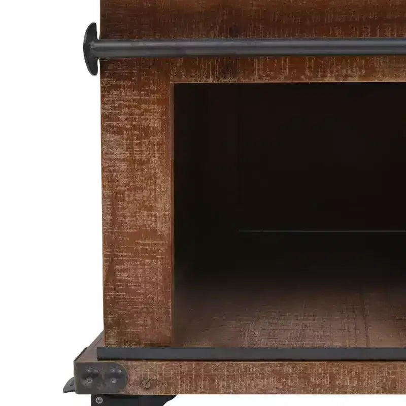 Coffee Table Brown Solid fir wood, MDF, steel 35.8 x 20.1 x 15.0 in