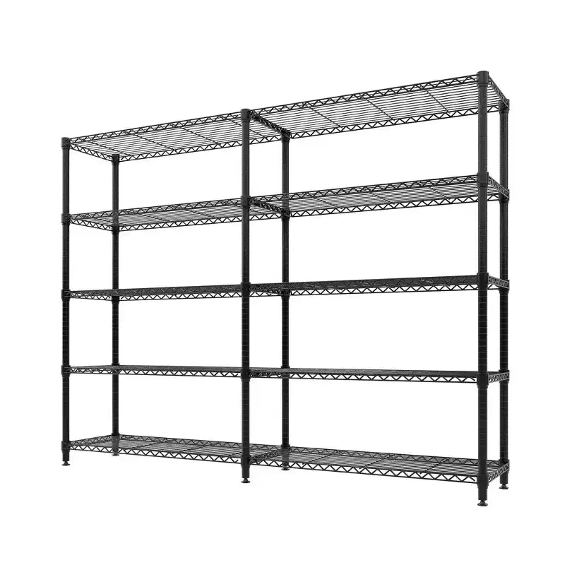 5-Tier Storage Shelves Metal Shelving Unit, Adjustable Wire Shelves Heavy Duty Standing Garage Shelving Racks