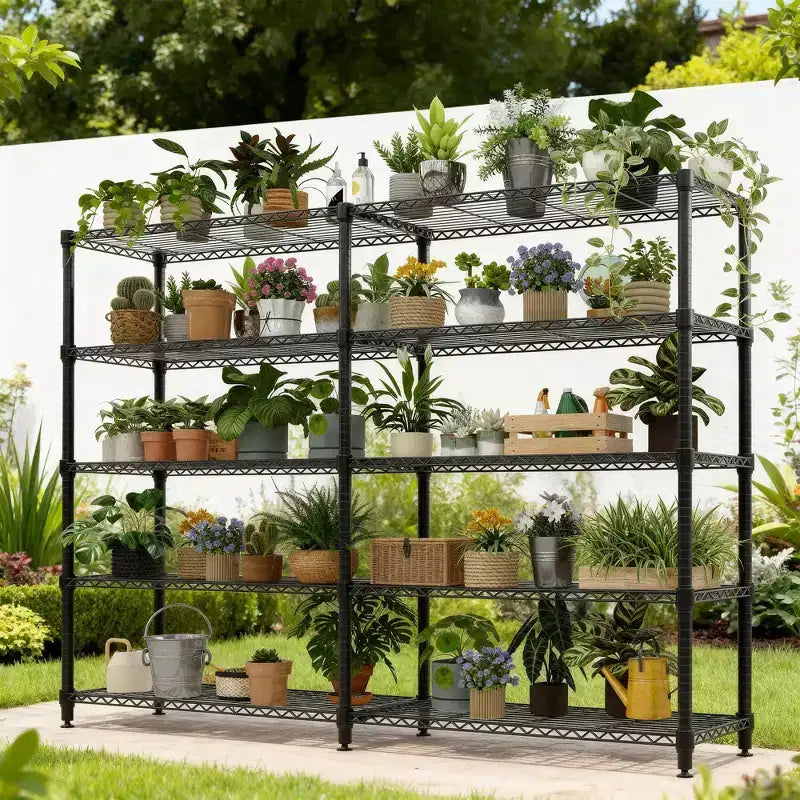 5-Tier Storage Shelves Metal Shelving Unit, Adjustable Wire Shelves Heavy Duty Standing Garage Shelving Racks