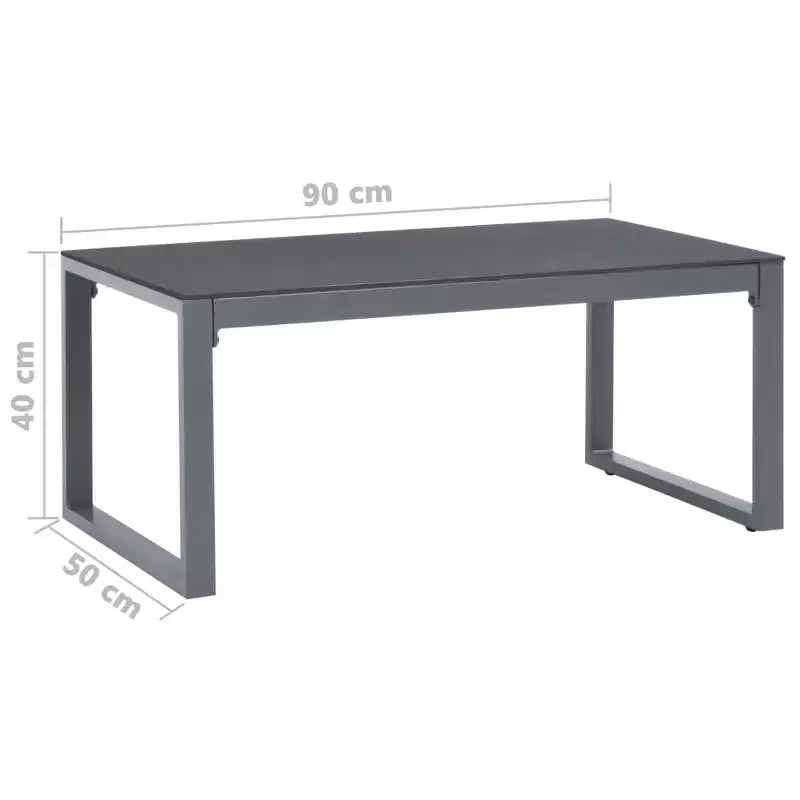Coffee Table Silver Powder-coated aluminum and glass Medium
