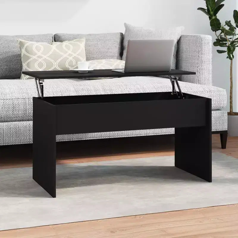 Coffee Table Black Engineered wood Medium Adjustable Armrests