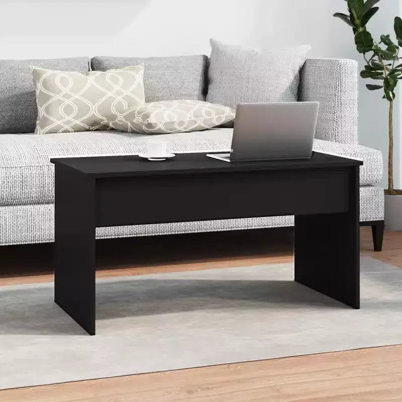 Coffee Table Black Engineered wood Medium Adjustable Armrests