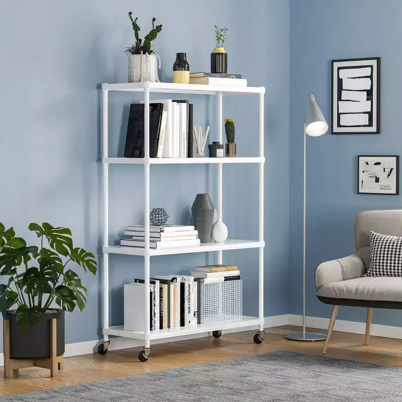 HOME 4-Tier Steel Shelving with Shelf Liners, 36 W x 14 D x 56.5 H
