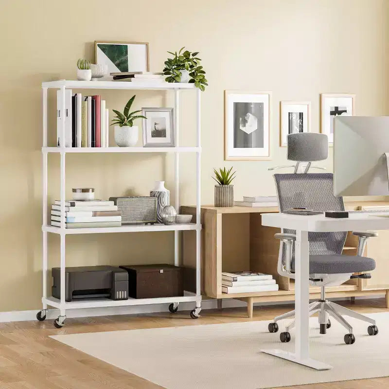 HOME 4-Tier Steel Shelving with Shelf Liners, 36 W x 14 D x 56.5 H