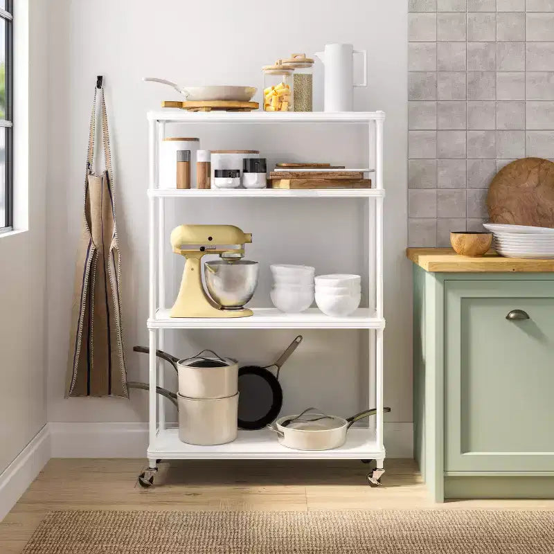 HOME 4-Tier Steel Shelving with Shelf Liners, 36 W x 14 D x 56.5 H