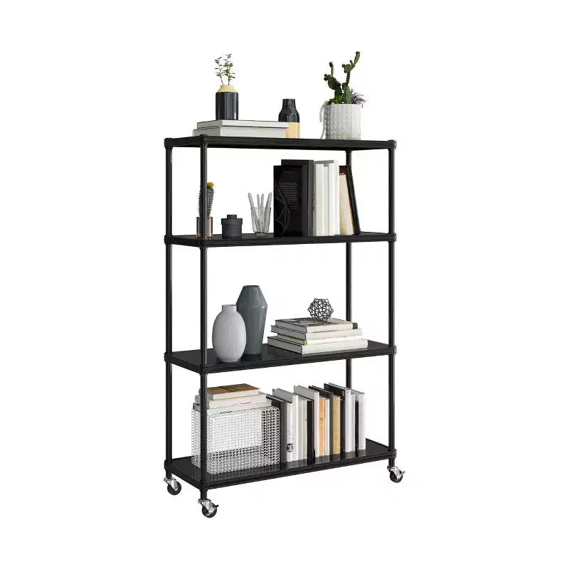 Seville Classics HOME 4-Tier Steel Shelving with Shelf Liners, 36 W x 14 D x 56.5 H