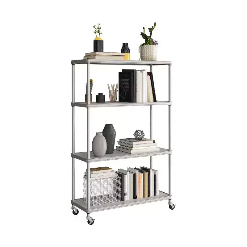 HOME 4-Tier Steel Shelving with Shelf Liners, 36 W x 14 D x 56.5 H