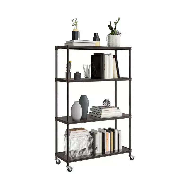 HOME 4-Tier Steel Shelving with Shelf Liners, 36 W x 14 D x 56.5 H