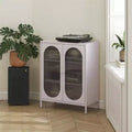 GDFStudio Dalton Modern 40 Metal and Glass Accent Cabinet with 2 Doors