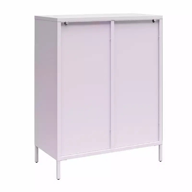 Dalton Modern 40 Metal and Glass Accent Cabinet with 2 Doors