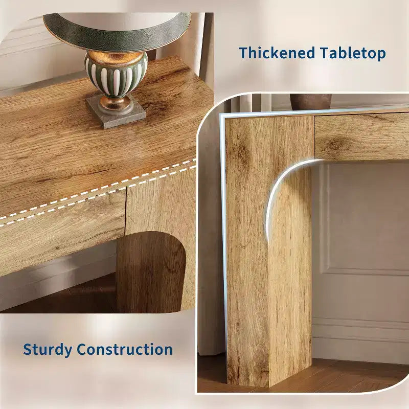 Long Console Table with Drawer, Wood Rectangular Sofa Table Behind The Couch, Farmhouse Entryway Foyer Hallway Tables for Entrance, Living Room