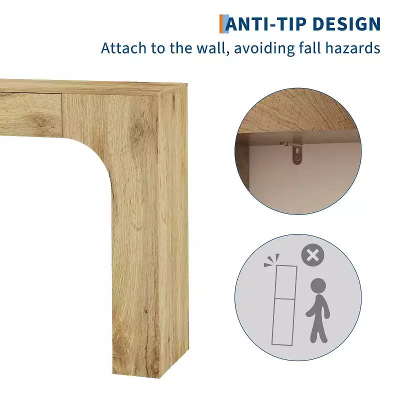 Long Console Table with Drawer, Wood Rectangular Sofa Table Behind The Couch, Farmhouse Entryway Foyer Hallway Tables for Entrance, Living Room